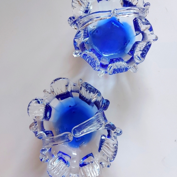 Set of 2 Vintage Mini Glass Baskets Murano Style - Picture 4 of 8